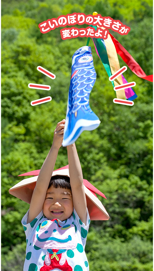 こいのぼりの大きさが変わったよ！