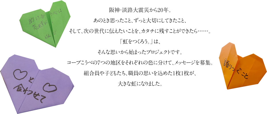 ハートのメッセージで虹をつくろう プロジェクト 生活協同組合コープこうべ