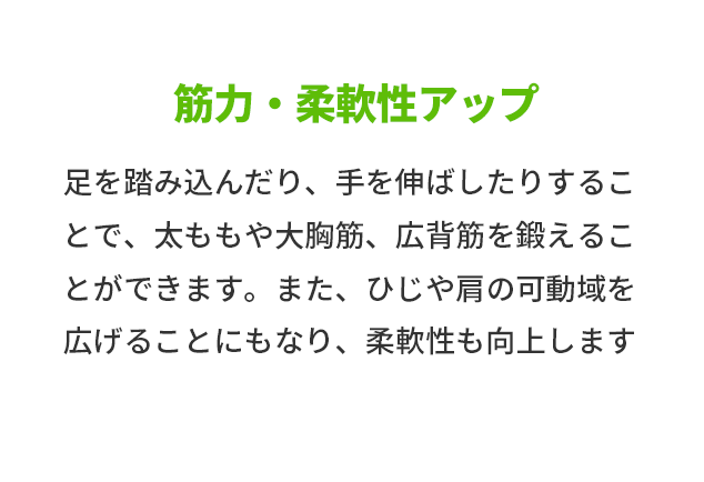 筋力・柔軟性アップ